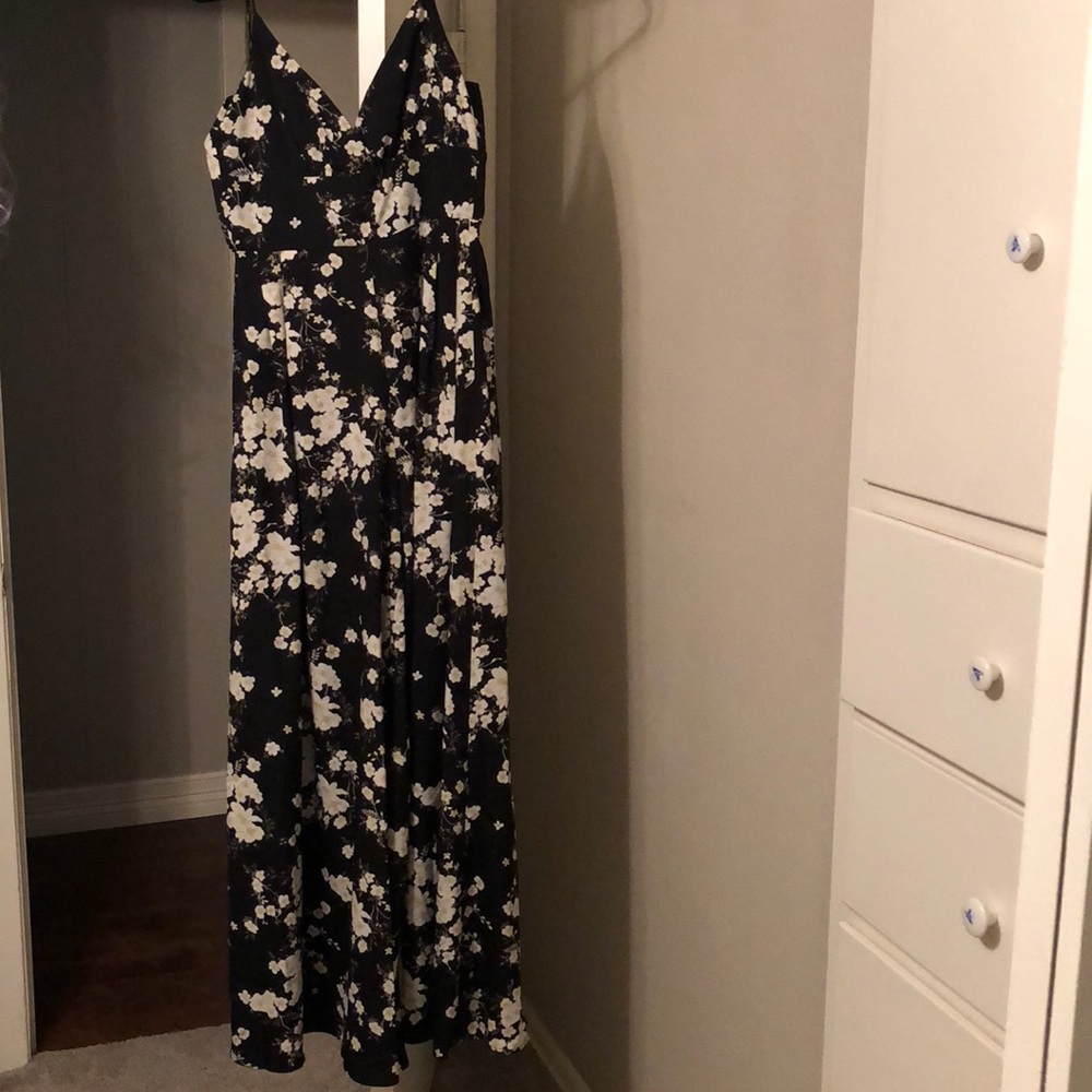 Black floral jumpsuit